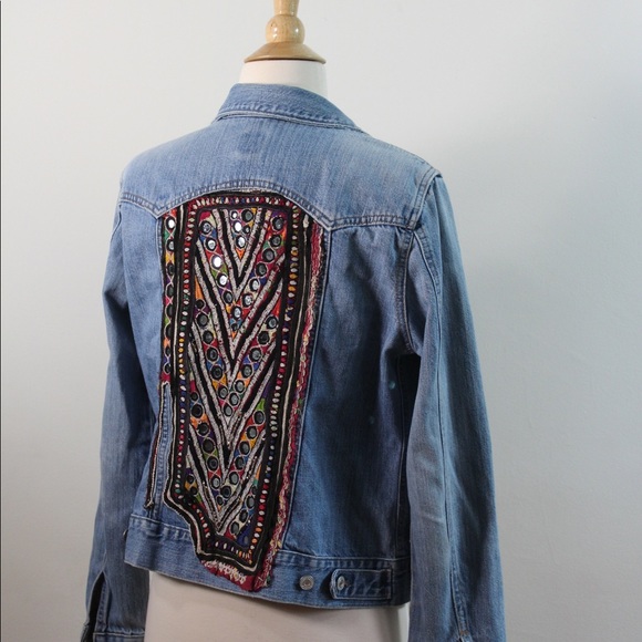 Bohemian handmade Levi Denim jackets - Picture 4 of 7